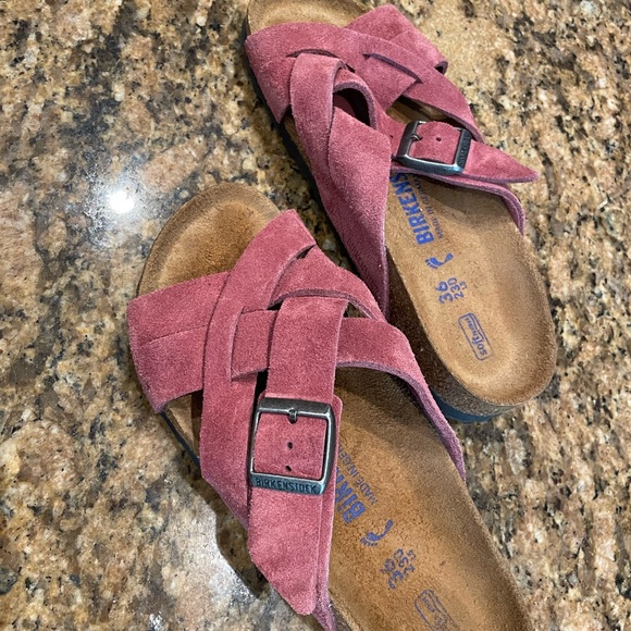 Birkenstock Pink Suede Sandals - Picture 8 of 11